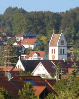 Bild zeigt Dächer von Ostrach